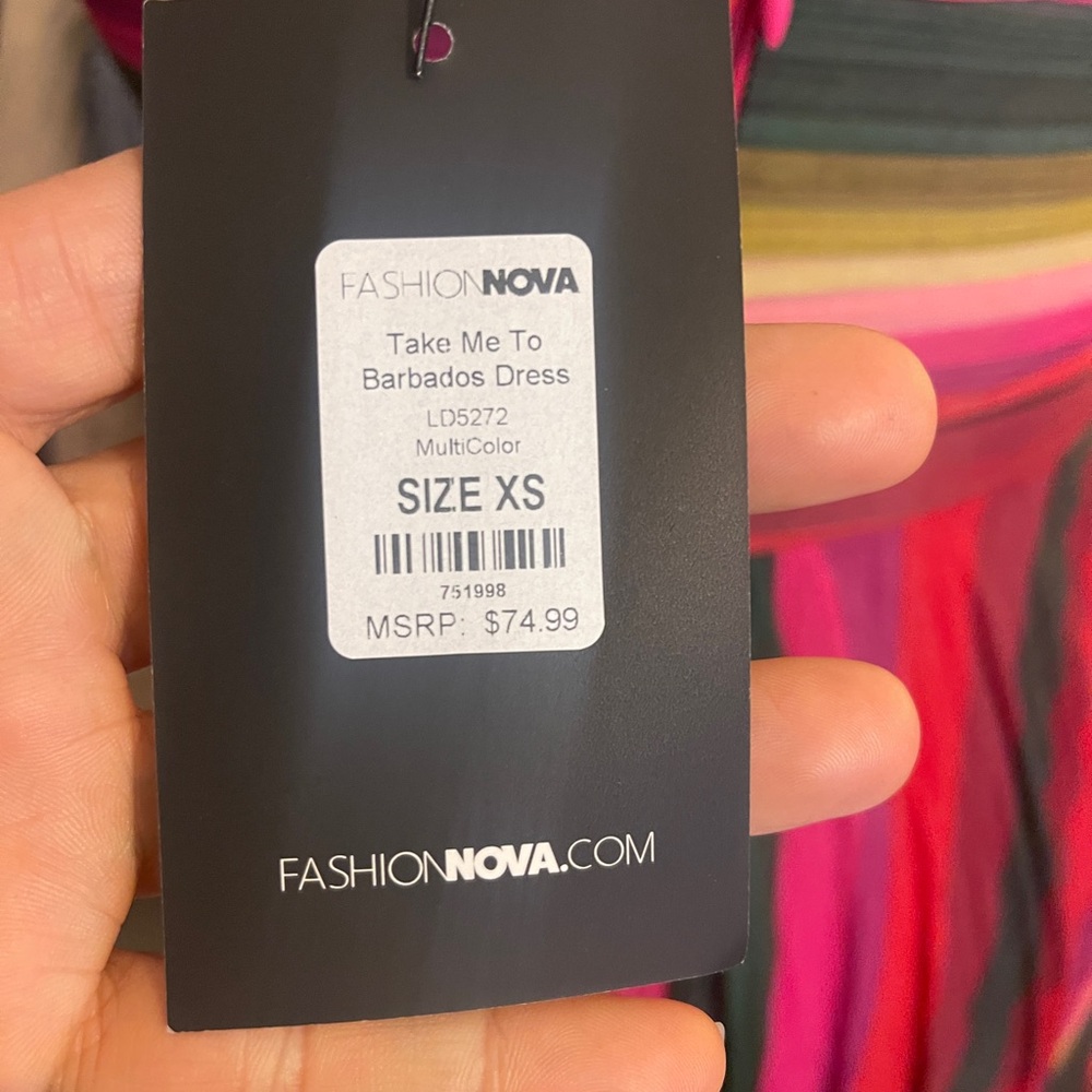 Fashion Nova “Take Me To Barbados” Multicolor Maxi Dress XS NWT - Picture 8 of 8